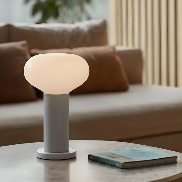 Stolní lampa ALDEX, Flo, Šedá, Obývací pokoj, Kov, Design