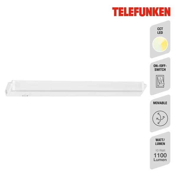 TF 205106TF TELEFUNKEN LED skříňkové svítidlo 54,5 cm 6,5W 700lm bílé - BRILONER