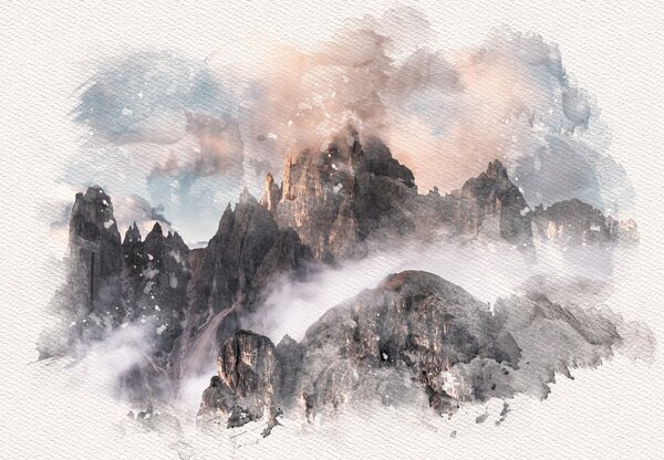 Fototapeta - Skály, aquarel (245x170 cm)