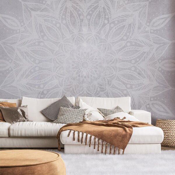 Fototapeta - Mandala na betonové zdi (245x170 cm)