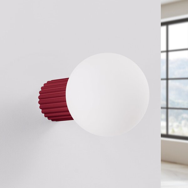 Nástěnná Svítidla SOLLUX LIGHTING, ORBI, stmívatelné, Červená, Koupelna, Hliník