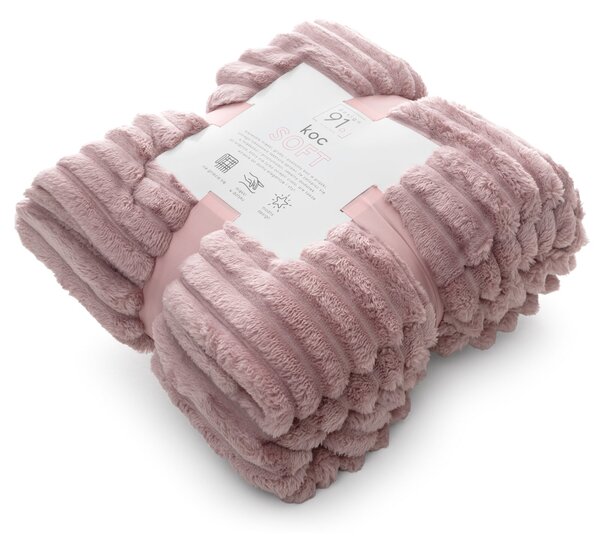 DEKA Z MIKROFLANELU SOFT 170X210 CM PUDROVÁ