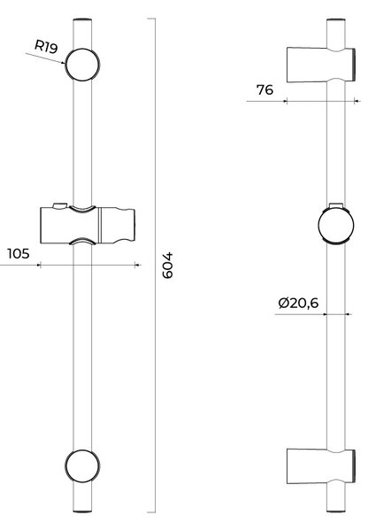 Oltens Alling sprchová tyč |60 cm 37300300