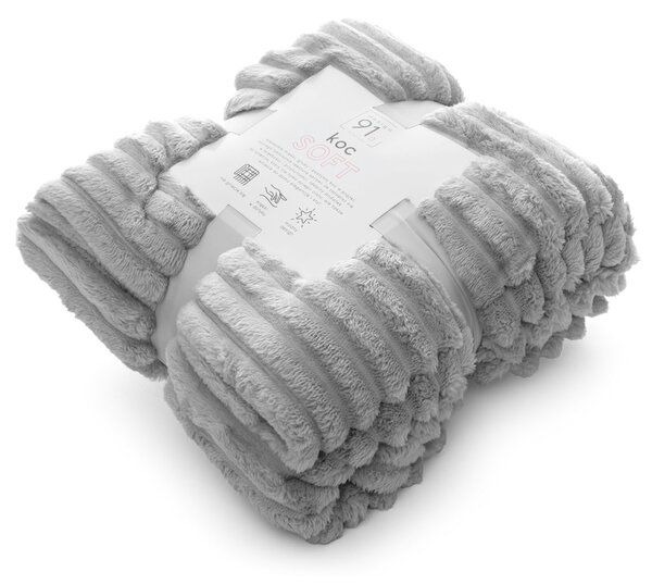 DEKA Z MIKROFLANELU SOFT 200X220 CM STŘÍBRNÁ