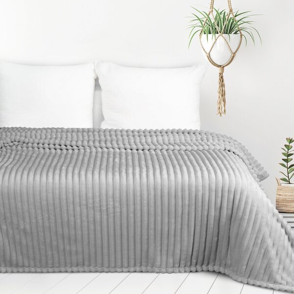 DEKA Z MIKROFLANELU SOFT 200X220 CM STŘÍBRNÁ