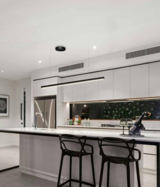 Palnas Závěsné lineární LED svítidlo DARA 2, d.120 cm, 3000-4000K Barva: Černá, Stmívání, řízení: ON/OFF (bez stmívání)