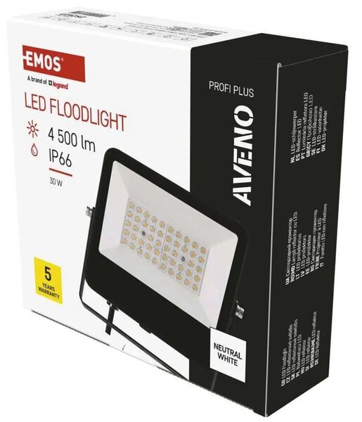 ZS2423 LED reflektor AVENO 30W, 4500lm, IP66, černý, neutrální bílá