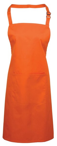 Premier Workwear Kuchyňská zástěra s laclem a kapsou - Oranžová