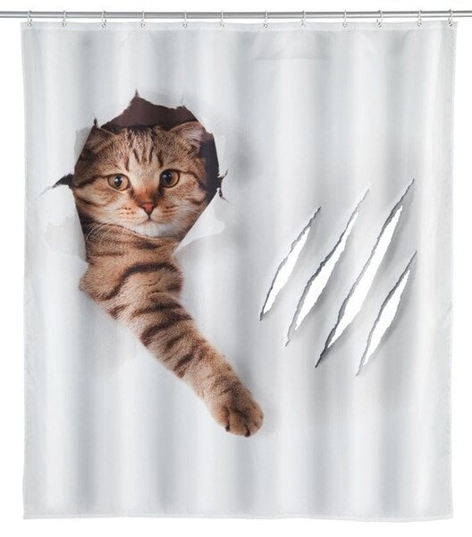 Wenko Cute Cat sprchový závěs 200x180 cm bílá-vícebarevná 23189100