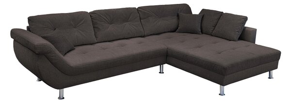 ROHOVÁ SEDAČKA, plast, textil, kompozitní dřevo, tmavě hnědá Livetastic - Sedací soupravy, Online Only