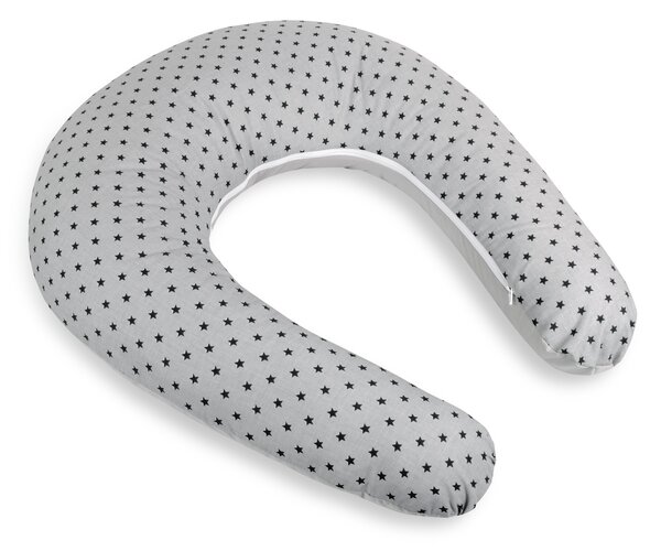 BELLATEX Kojicí polštář s povlakem na zip Hvězdička malá šedá po obvodu 180 cm