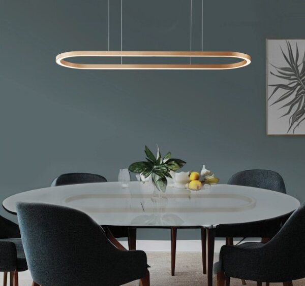Azzardo AZ5056 - LED Stmívatelný lustr na lanku ELENA LED/50W/230V 120 cm zlatá