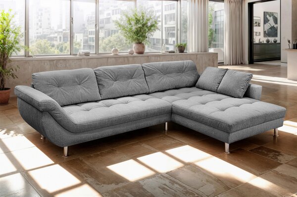 ROHOVÁ SEDAČKA, plast, textil, kompozitní dřevo, tmavě šedá Livetastic - Sedací soupravy, Online Only