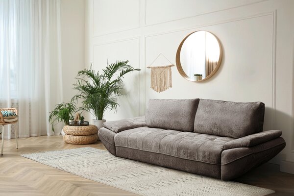 ROZKLÁDACÍ POHOVKA, dřevo, textil, kompozitní dřevo, šedohnědá Livetastic - Rozkládací pohovky, Online Only