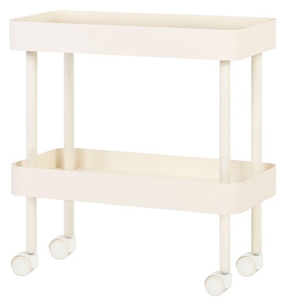 NOO.MA Béžový odkládací stolek Nolle 2 zásobníky 62 × 30 × 57,5 cm