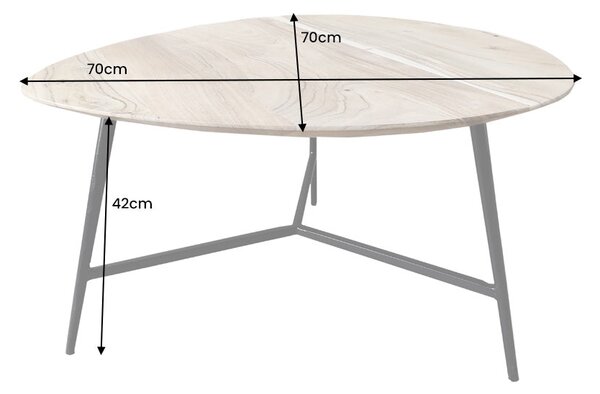 Konferenční stolek BEAUTY BY NATURE 70cm akátové dřevo