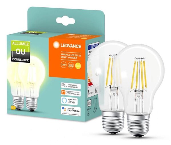 SADA 2x LED Stmívatelná žárovka SMART+ A60 E27/6W/230V 2700K - Ledvance