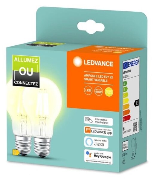 SADA 2x LED Stmívatelná žárovka SMART+ A60 E27/6W/230V 2700K - Ledvance