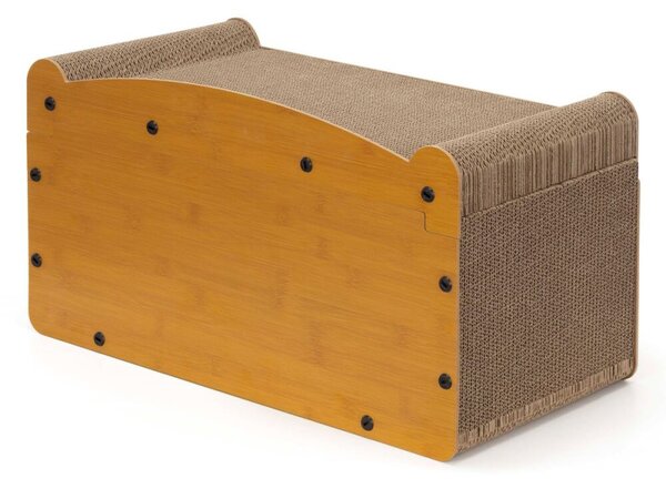 Kartonové škrabadlo pro kočky 56x27,5x30 cm SPRINGOS PA1092 hnědé