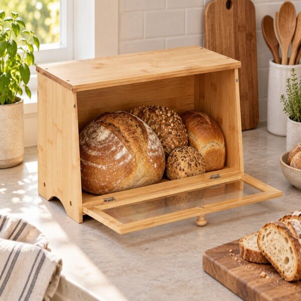 Bambusový chlebník 40x20x23 cm SPRINGOS KI0159 přírodní