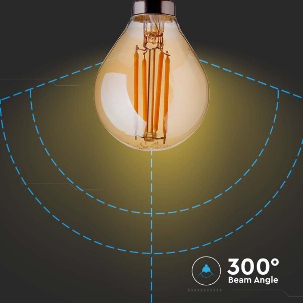 LED Žárovka FILAMENT AMBER P45 E14/4W/230V 2200K