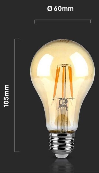 LED Žárovka FILAMENT AMBER A67 E27/10W/230V 2200K