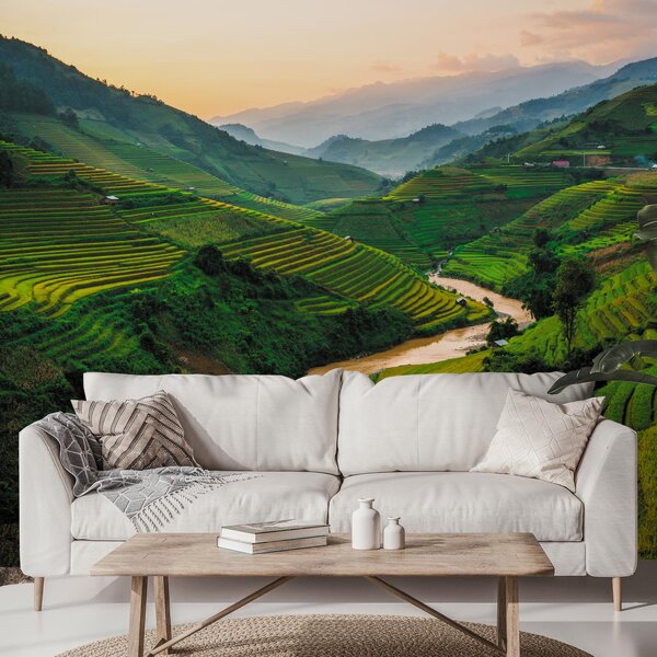 Fototapeta - Rýžové pole Mu Cang Chai (245x170 cm)