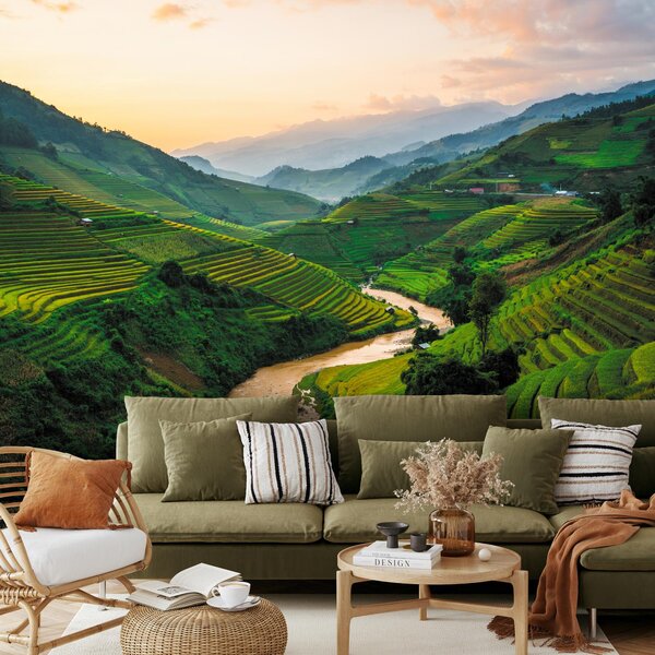 Fototapeta - Rýžové pole Mu Cang Chai (245x170 cm)