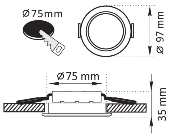 LED Podhledové svítidlo ZOE LED/4,8W/230V černá