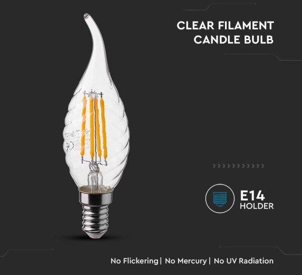 LED Žárovka FILAMENT E14/4W/230V 4000K