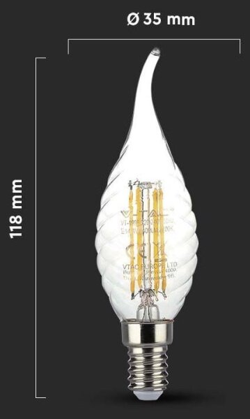 LED Žárovka FILAMENT E14/4W/230V 3000K