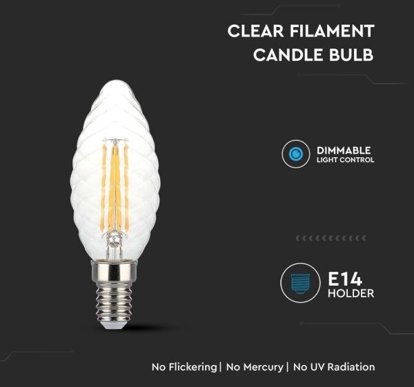LED Stmívatelná žárovka FILAMENT E14/4W/230V 3000K