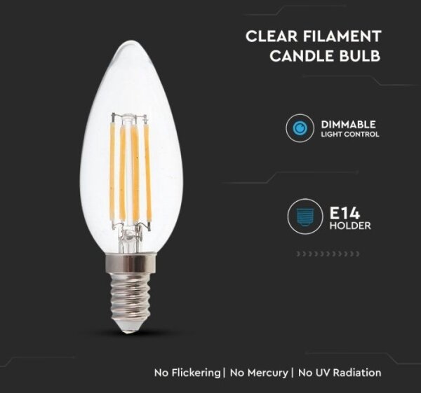 LED Stmívatelná žárovka FILAMENT E14/4W/230V 3000K