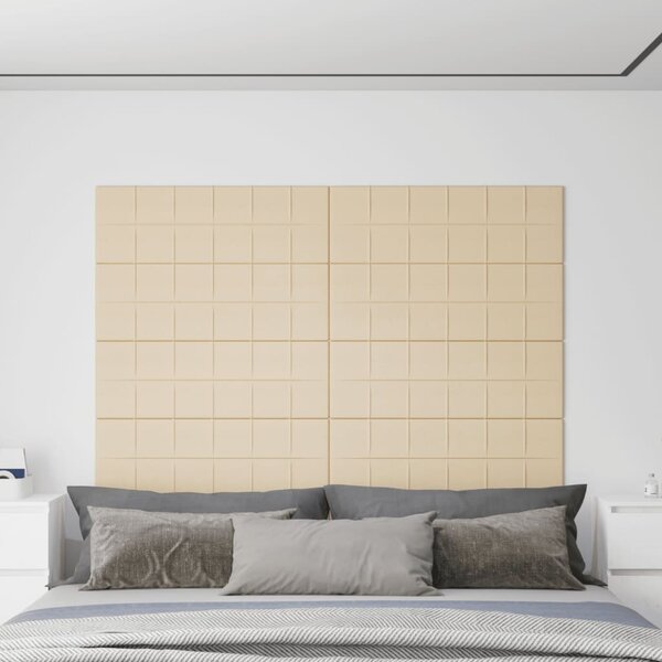Nástěnné panely 12 ks krémové 90 x 30 cm textil 3,24 m²