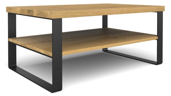 Konferenční stolek Sýček Typ a sukovitost dřeva: Dub sukovitý/rustikální (0 Kč), Barva kovových nohou: Bílá mat - RAL 9010 (0 Kč), Velikost stolu (D x Š x V): 50 x 50 x 45 (cm)