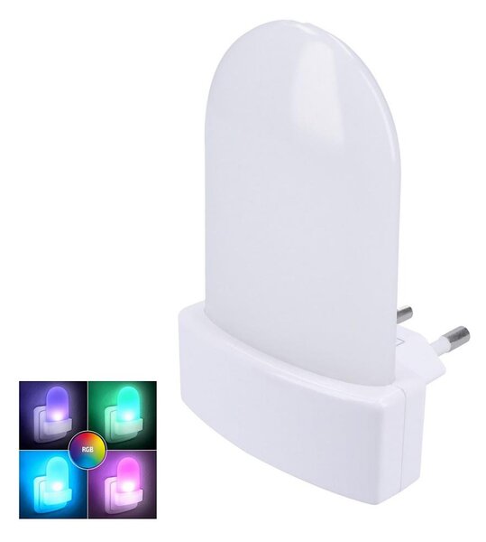 Solight WL910 - LED RGB Orientační svítidlo se senzorem do zásuvky LED/0,5W/230V