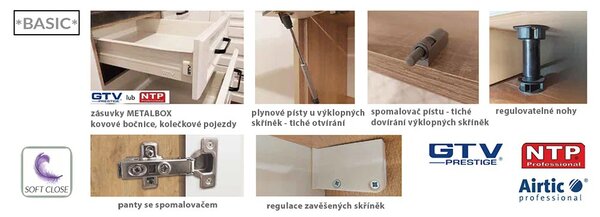 GLAMOUR z | dolní skříňka GLA-1D | 30 cm | KOVÁNÍ BASIC | korpus dub sonoma | zelená mat