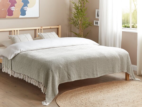 Přikrývka na postel TOUTLI Bavlna 200 x 220 cm Taupe