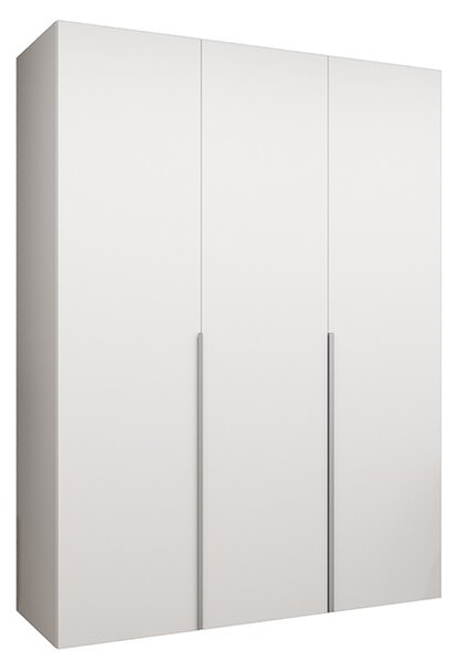 Šatní skříň ALICANTE 1, 150×202×52cm | Bílá / Kašmírové úchyty