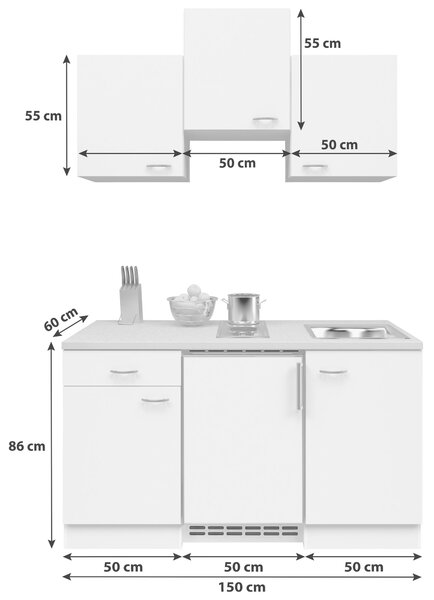 MINIKUCHYNĚ 150 cm MID.YOU - Online Only kuchyňské linky, Online Only