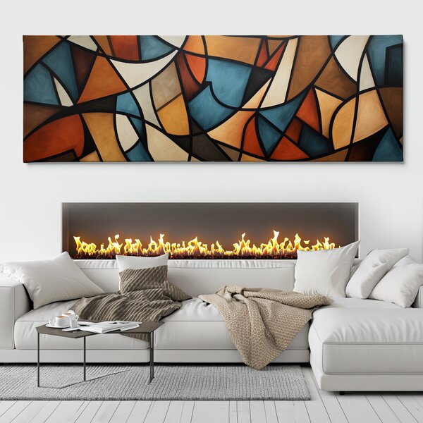 Obraz na plátně - Podzimní soumrak, Abstrakce FeelHappy.cz Velikost obrazu (šířka x výška): 120 x 40 cm