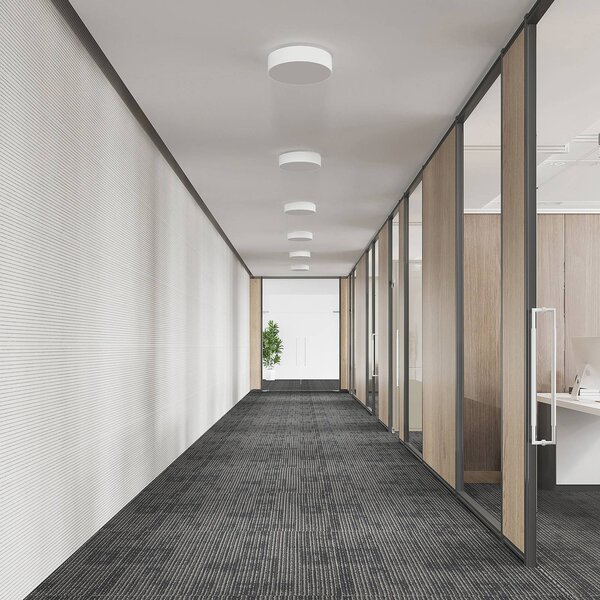 Arcchio LED stropní svítidlo Vanida, bílé, Ø 40 cm, nahoru/dolů, stmívatelný, Bílá / opál, Kuchyň, Hliník, Moderní