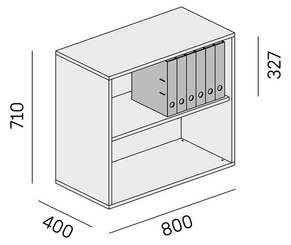 Skříňka nízká otevřená krátká BLOCK Wood