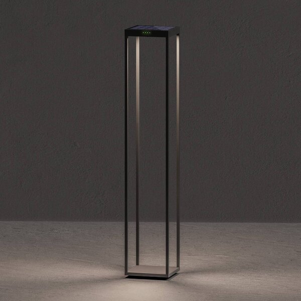 KLEWE LED solární lampa RADIA MEGA, antracitová, 110 cm, hliník IP65, Černá, Hliník, Moderní, Solární lampy