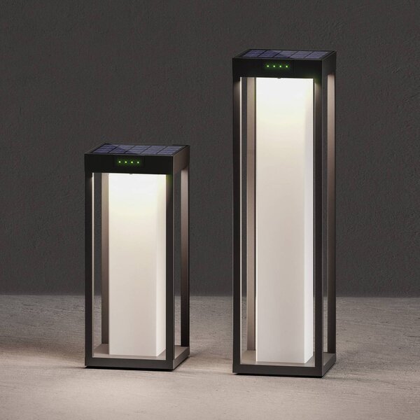 KLEWE LED solární lampa RADIA MAXI MOON, antracitová, 50 cm, IP65, Černá, Hliník, Moderní, Solární lampy