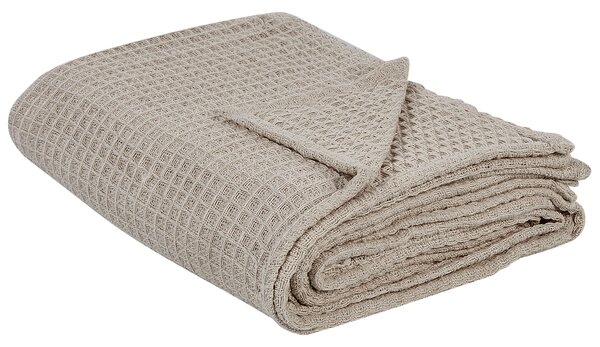 Přikrývka na postel CHAGYL Bavlna 200 x 220 cm Taupe