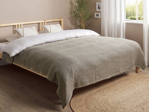 Přikrývka na postel CHAGYL Bavlna 200 x 220 cm Taupe