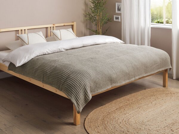 Přikrývka na postel CHAGYL Bavlna 150 x 200 cm Taupe