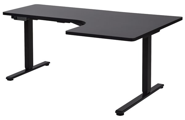 Elektricky nastavitelný rohový psací stůl DESTINES Černá 160 cm 109 cm Pravá