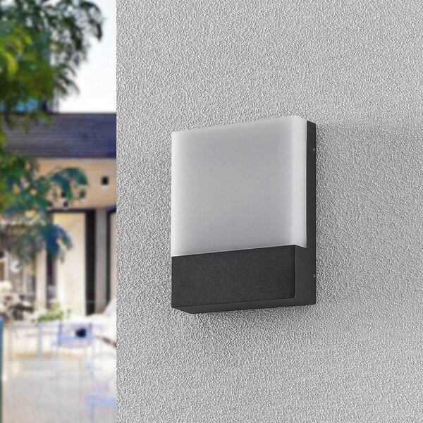 Lindby Vanira LED venkovní nástěnné světlo, Černá, Hliník, Moderní